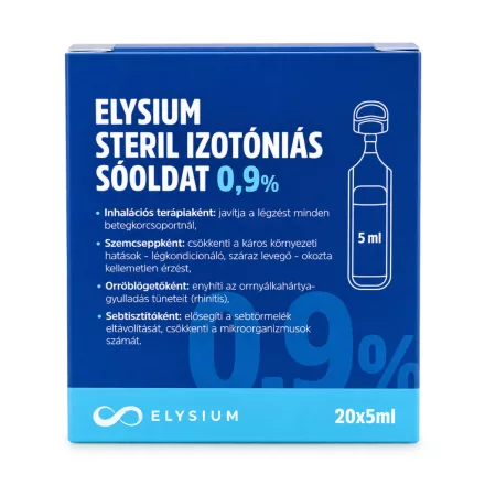  Elysium steril izotóniás sóoldat - 0,9% - 20 x 5 ml