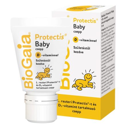 BioGaia Protectis Baby + D-vitamin, étrend-kiegészítő csepp, 0 éves kortól