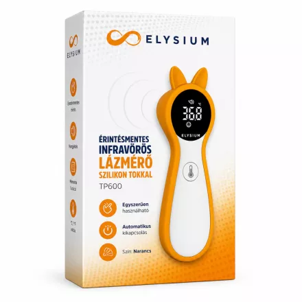 Elysium TP600 érintésmentes infravörös digitális lázmérő szilikon tokkal -Sárga