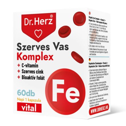 DR Herz Szerves Vas komplex+C-vitamin+Szerves Cink+Folát kapszula
