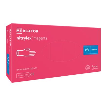 Nitrylex® élénk rózsaszín (magenta) púdermentes nitril vizsgálókesztyű