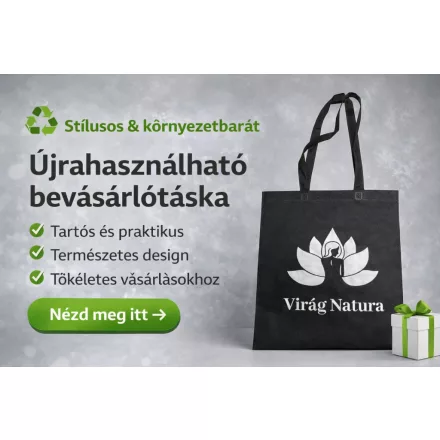 Virág Natura™ bevásárlótáska - fekete