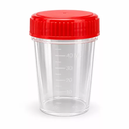 Elysium steril vizeletgyűjtő pohár csavaros tetővel - 120 ml