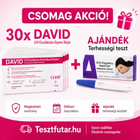   30 db DAVID ovulációs ( LH ) teszt + ajándék terhességi teszt 25 mIU ( Alltest ) 