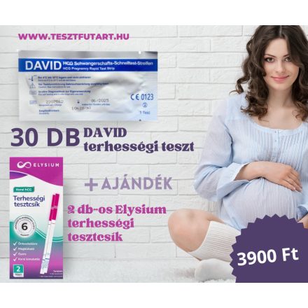 50 db DAVID TERHESSÉGI (HCG) TESZTCSÍK + Ajándék Expect terhességi teszt 2db-os
