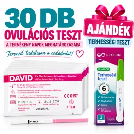   30 DB DAVID OVULÁCIÓS (LH) TESZTCSÍK 20 mIU + AJÁNDÉK TERHESSÉGI TESZT VIZELETSUGARAS