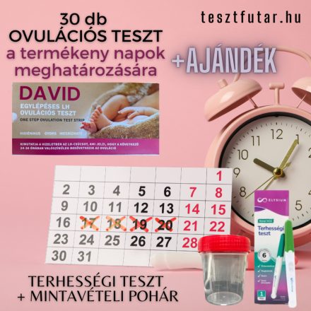 30 DB DAVID OVULÁCIÓS (LH) TESZTCSÍK 20 mIU + AJÁNDÉK TERHESSÉGI TESZT VIZELETSUGARAS