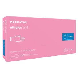   Mercator Nitrylex® pink púdermentes nitrill vizsgáló kesztyű 100db M méret