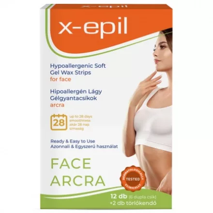  X-Epil Hipoallergén gélgyantacsíkok arcra - 12db