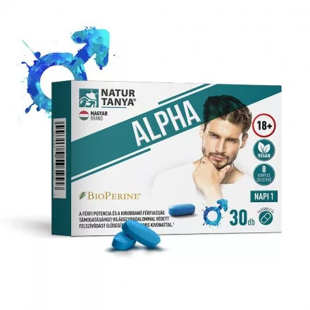 NATUR TANYA® ALPHA 30 FILMTABLETTA FÉRFI POTENCIA ÉS KIROBBANÓ FÉRFIASSÁG 