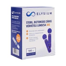   Elysium steril, biztonsági záras vérvételi lándzsa 30G - 100 db