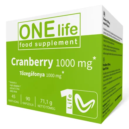 ONE LIFE Tőzegáfonya kivonat 1000 mg 90 db kapszula