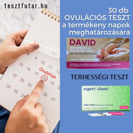 30 DB DAVID OVULÁCIÓS (LH) TESZTCSÍK 20 mIU + AJÁNDÉK TERHESSÉGI TESZT 2DB-OS