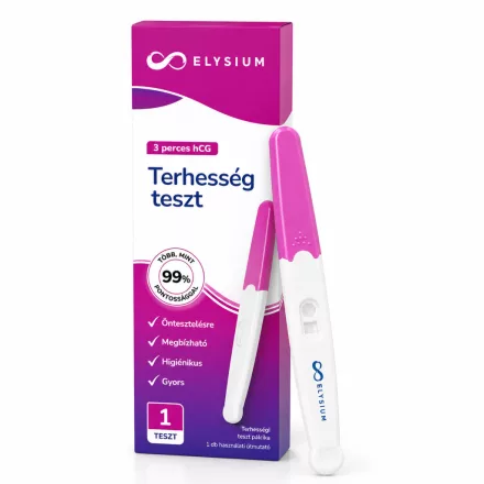 Elysium gyors kimutatású terhességi teszt – hCG 20 mIU/ml – rózsaszín – 1 db