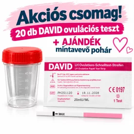   20 db DAVID Ovulációs ( LH ) tesztcsík + Ajándék mintavételi pohár