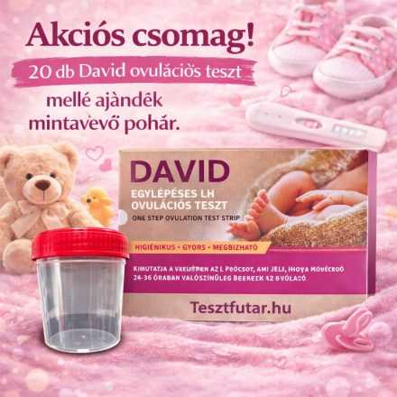 20 db DAVID Ovulációs ( LH ) tesztcsík + Ajándék mintavételi pohár