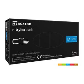   Nitrylex® black púdermentes nitril vizsgálókesztyű ( M ) 