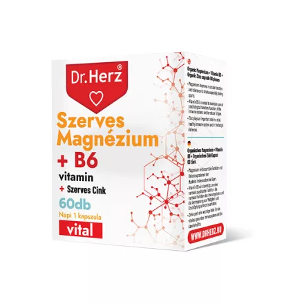 DR HERZ SZERVES MAGNÉZIUM+B6+SZERVES CINK 60 DB KAPSZULA DOBOZ