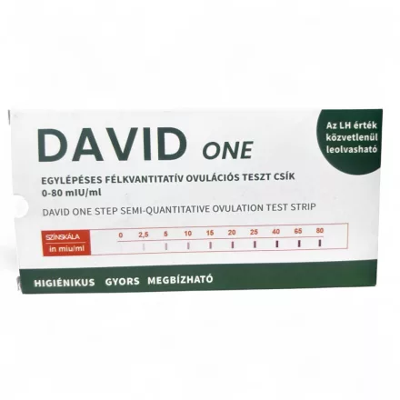 DAVID ONE OVULÁCIÓS (LH) TESZTCSÍK 0-80 MIU/ML LH ÉRTÉK KIJELZÉSSEL 