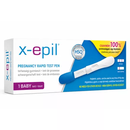 X-Epil vizeletsugaras terhességi gyorsteszt – kék – 1 db